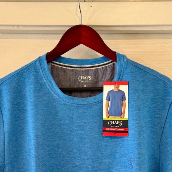 Chaps Super Soft T-Shirt, Blue, Men's Medium, NWT - Picture 2 of 3